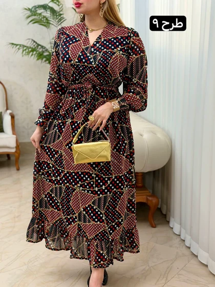 پیراهن حریر پایین چین 3760