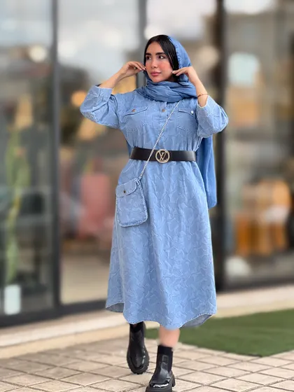 جین ماکسی به همراه کیف کد 626