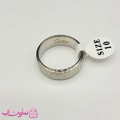 انگشتر مردانه کارتیه مدل طرحدار فول نقره ای استیل کد 450