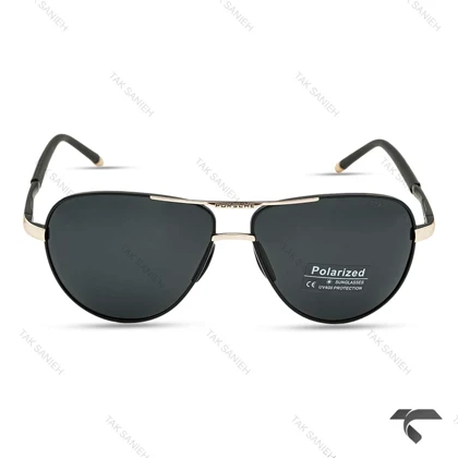 عینک دودی پورشه مردانه P1090-3 مشکی سیلور پلاریزه Cartier-9988-G