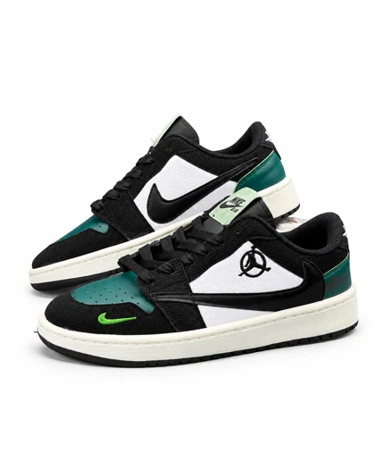 کفش کتانی مردانه مدل نایکی ترویس سفید مشکی سبز Nike travis