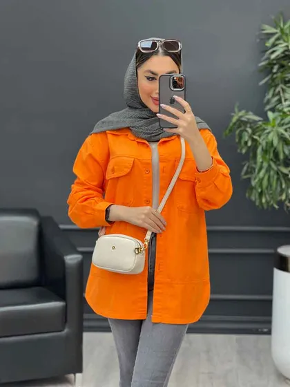 مانتو کتان پایین برش‌دار