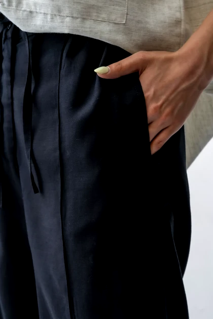 شلوار لینن دمپا گشاد کمرکش زنانه