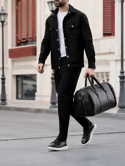 کت کتان مشکی c237