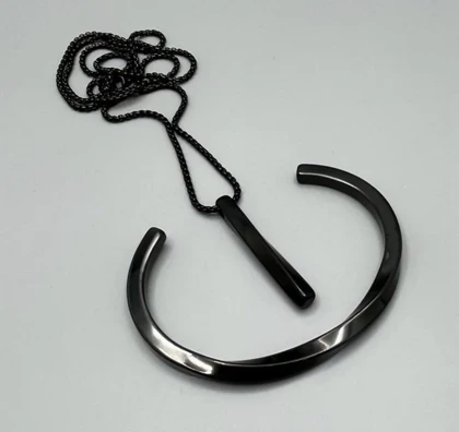 ست بنگل گردنبند استیل