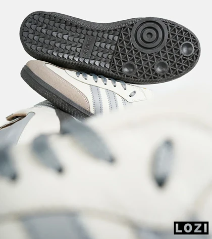 کفش کتانی مردانه و زنانه کرم طوسی قهوه ای ADIDAS Samba