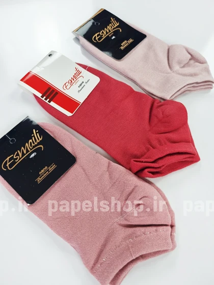 جوراب مچی نخ پنبه رنگی ساده