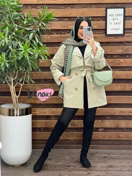 بارانی یقه دوبل داخل خز