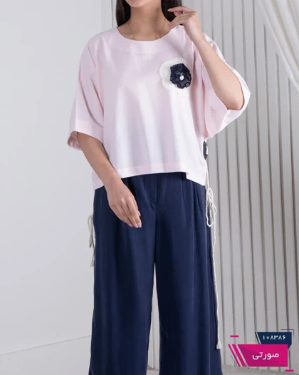 شومیز زنونه باکسی لینن گل MOMO