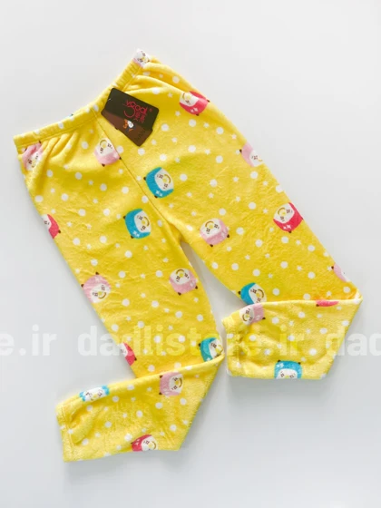 شلوار مخمل استیکر دار طرح عروسک