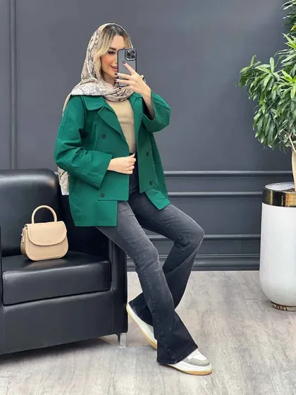 مانتو لینن شش دکمه