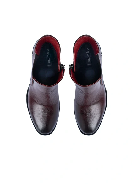 نیم بوت چرم زنانه مدل ملودی سیگنچر