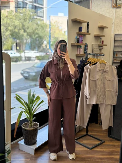 ست تونیک شلوار سیلک_9047
