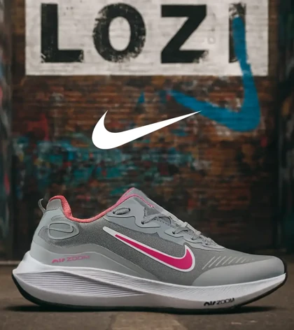 کفش کتانی مردانه و زنانه طوسی صورتی NIKE Air Zoom مدل 7831