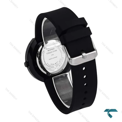 ساعت رسپینا زنانه مشکی صفحه سفید Respina-7026-L