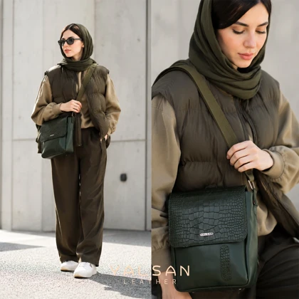 کیف دوشی چرم یلسان مدل ماهان کد 010-PRM