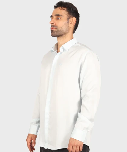 پیراهن مردانه آستین بلند دکمه مخفی 0372