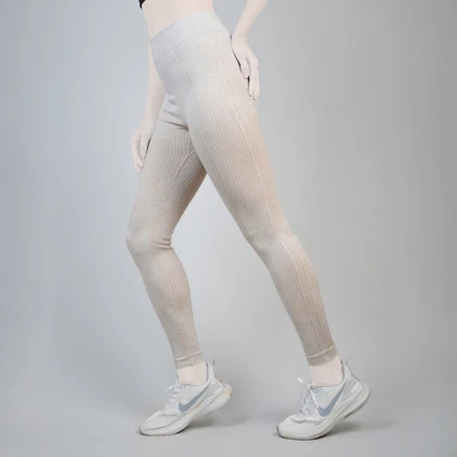 لگ سیملس ورزشی زنانه سنگشور کبریتی کمر هفتی مدل 4H0268 کرم