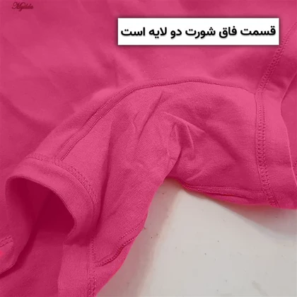 شورت پادار زنانه رنگ سرخابی ماییلدا