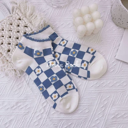 جوراب آبی گل‌گلی1029