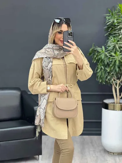 مانتو ژیله دار بغل سه دکمه