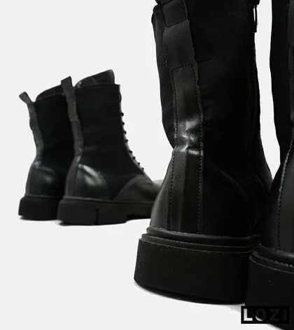 بوت مردانه چرمی مشکی ZARA