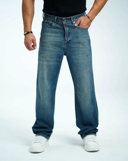 شلوار جین بگ فیت مردانه مدل شدو