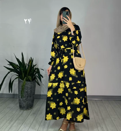 پیراهن مانتویی شکوفه با ارسال رایگان