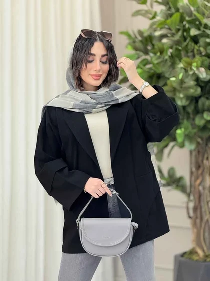مانتو برش هلالی دو جیب آرزو