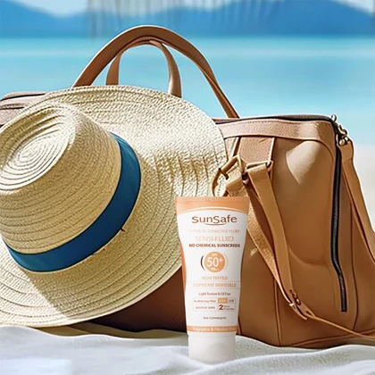 کرم ضد آفتاب سان سیف sunsafe با SPF50 مناسب پوست حساس حجم 50ml