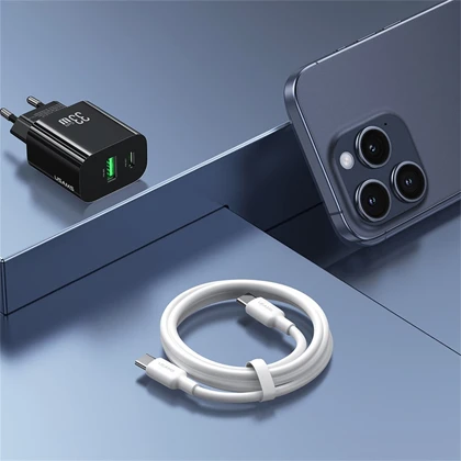 شارژر دیواری یوسامز USAMS مدل CC317 توان 33 وات دو پورت