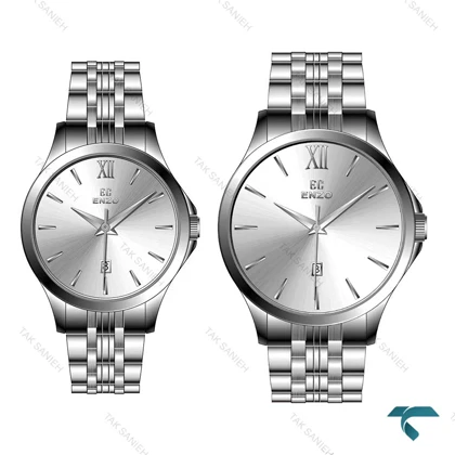 ساعت ست عروس دامادی انزو EC-612AEG فول استیل Enzo-8093-S