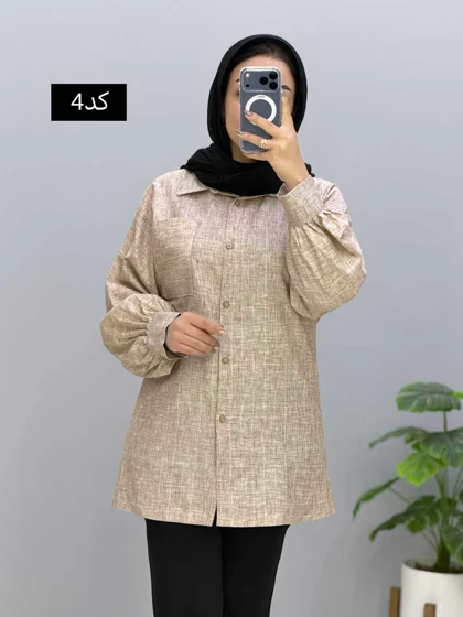 شومیز مانتویی لینن رافی کد 81821