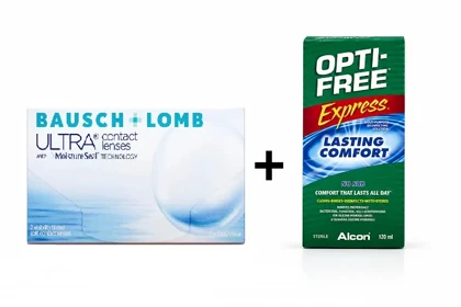 لنز طبی فصلی بوش اند لومب Bausch & Lomb Ultra محلول لنز اپتی فری Opti Free 120 ML