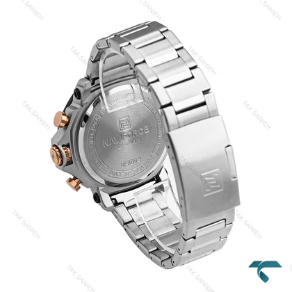 ساعت مردانه نیوی فورس NF8065 سه موتوره نقره ای مشکی NaviForce-7003-G