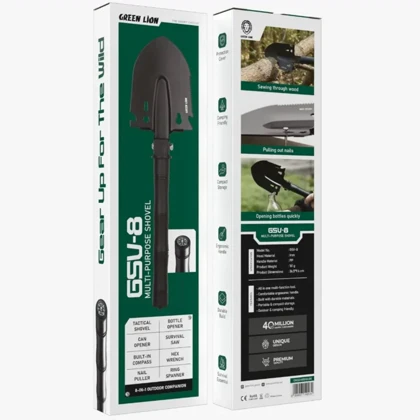 بیلچه 8 کاره گرین لاین Green Lion مدل GSV-8 با سری فولادی و دسته ضد لغزش