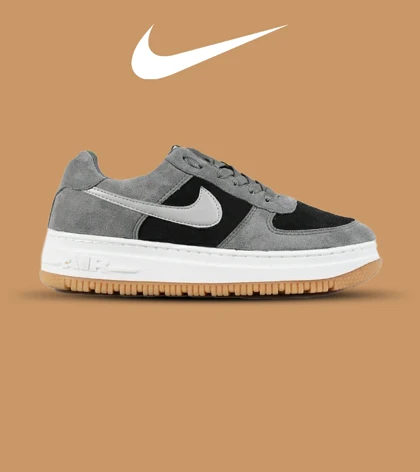 کفش کتانی مردانه و زنانه طوسی مشکی NIKE AIR FORCE مدل 2096