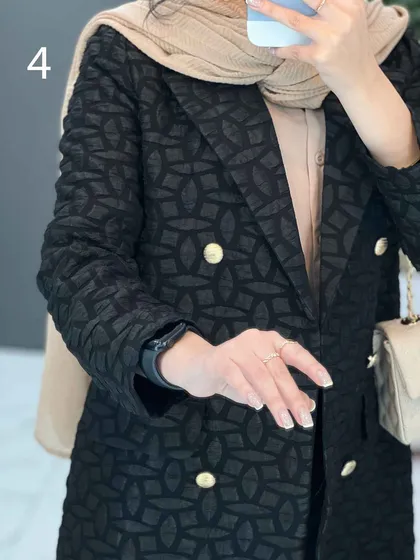 مانتو کتی طرح دار شش دکمه