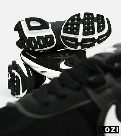 کفش کتانی بزرگ پا مشکی سفید Nike Cushlon V2K مدل 8531