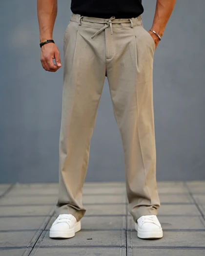 شلوار پارچه‌ای مردانه نیم بگ فیت پاییزه