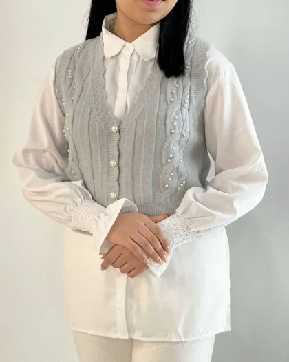 جلیقه بافت مروارید مدل 2 کد 5245