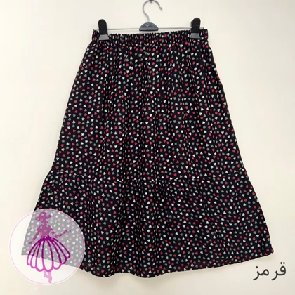 دامن نخی کوتاه قلبی ریز در رنگبندی متنوع