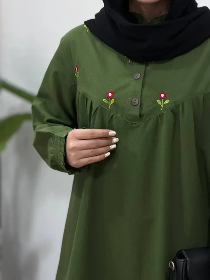 مانتو لینن گلدوزی آیسو امینه