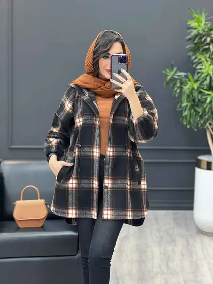 شکت چهارخونه کلاه دار کمرگت