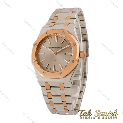 ساعت ای پی زنانه دورنگ رزگلد صفحه طوسی AP-5383-L