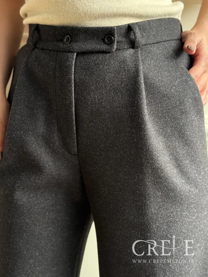 شلوار بگ پیله دار فوتر کمربند دار قد 110