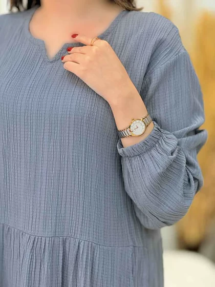پیراهن کراش بلند چین‌دار