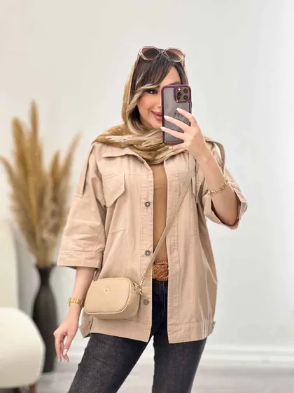 مانتو سرشانه پاگن دو جیب