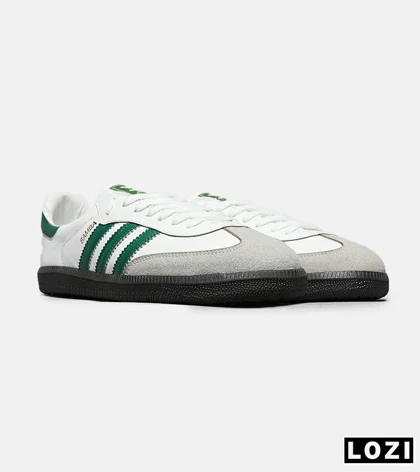 کفش کتانی مردانه و زنانه سامبا سفید سبز ADIDAS Samba مدل 7261