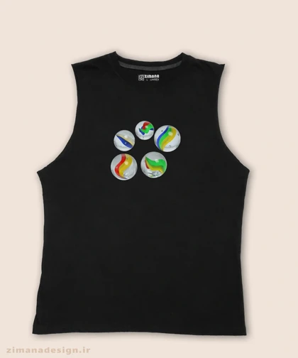 تاپ مردانه و زنانه نوستالژی طرح تیله رنگی